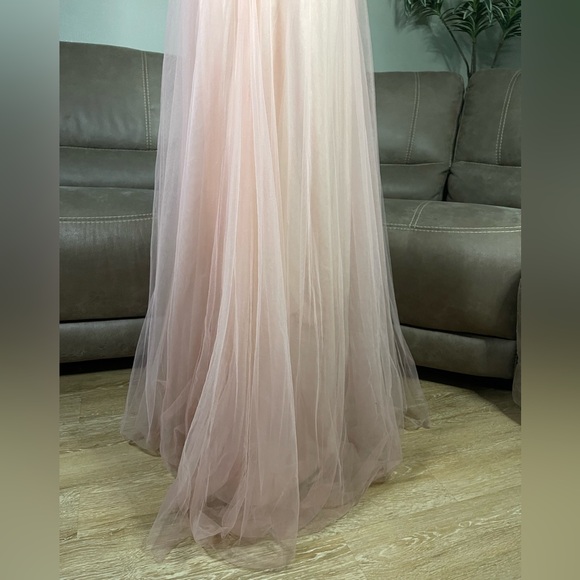 NWT Zac Posen Blush Floral Appliqué Tulle Gown Sz 6 Formal Holiday Event Gala - Picture 9 of 11